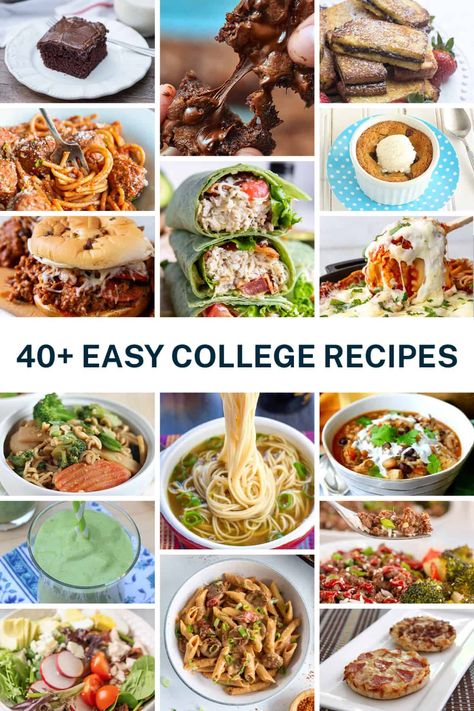 College Recipes Vegetarian, Simple Recipes For College Students, Easy Dinner College Student, Easy Dinner Recipes For College Students, College Meal Ideas, College Cooking Recipes, Cheap College Meals, Dorm Room Recipes, Easy Student Meals