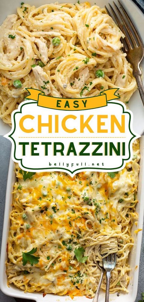 Tetrazzini Chicken, Easy Sunday Dinner, Easy Chicken Tetrazzini, Chicken Tetrazzini, Easy Main Dishes, Chicken Easy, Sunday Dinner, Easy Chicken, Family Dinner