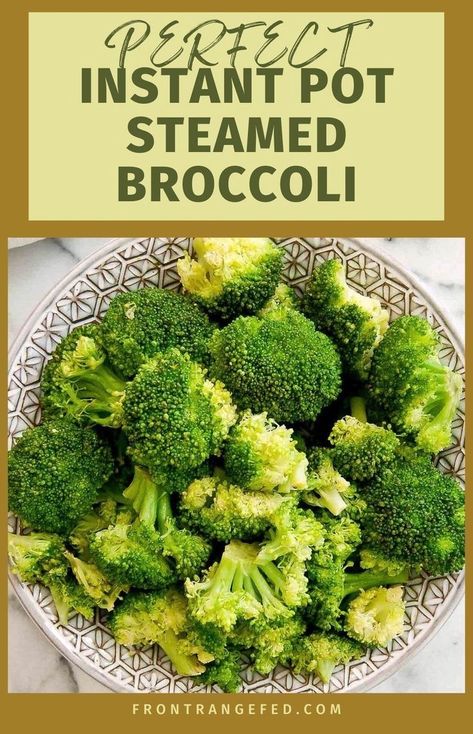 Perfectly steamed broccoli is a breeze to make in the Instant Pot. In just a few minutes, you can have fresh, perfectly cooked broccoli ready to use in pastas, with rice, or other dinner recipes. This simple method consistently yields crisp, delicious broccoli. For variety, add other vegetables like carrots or cauliflower. Discover this and more easy Instant Pot recipes at www.frontrangefed.com. Instant Pot Steamed Broccoli, Perfect Broccoli, Broccoli Steamed, Instant Pot Broccoli, Instant Pot Steam, Quick Side Dish, Quick Side Dishes, Best Instant Pot Recipe, Steamed Vegetables