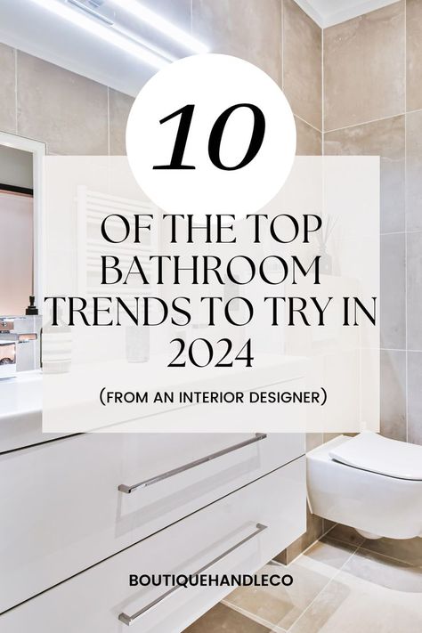 As we step into 2024, the world of interior design continues to evolve, and bathrooms are no exception. The bathroom, once a purely functional space, has transformed into a sanctuary for relaxation and rejuvenation. So, if you’re decorating this area in your home this year, you’ll want to know which trends are officially out and which are here to stay. dream home | small bathroom remodel | my dream home | interior design trends for 2024 | home interior deisgn | small bathroom design Craftsman Style Master Bath, Galley Bathroom Ideas, Modern Bathroom Mirror Ideas, Bathroom Mirror And Lighting Ideas, Top 10 Bathroom Designs, Toilet Tiles Design, Bathroom Vanity Trends, Small Bathroom Trends, Bathroom Wallpapers