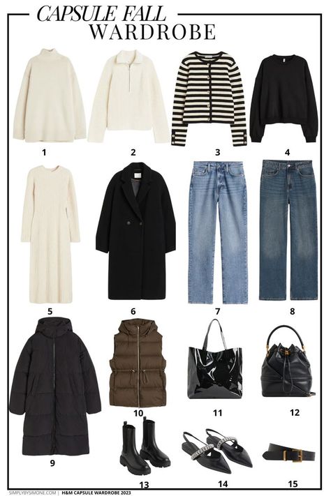 Affordable H&M Winter Capsule Wardrobe | 15 Pieces, 36 Outfits | How to Build a Capsule Wardrobe | H&M Winter Clothes | Outfit Inspiration | Winter Pinterest Outfits | Winter Outfits | 36 Winter Weather Outfit Ideas | Winter Vacation Packing Guide | What To Wear This Winter 2023 | Simply by Simone Pinterest Outfits Winter, Winter Vacation Packing, Japan Outfit Winter, Outfit Inspiration Winter, Chunky Coat, Winter White Outfit, Build A Capsule Wardrobe, Outfit Ideas Winter, Packing Guide