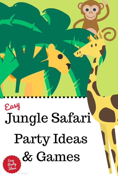 Games For Jungle Theme Party, Safari Birthday Party Games Activities, Zoo Theme Food Party Snacks, Zoo Birthday Games, Animal Party Theme Games, Safari Party Game, Zoo Themed Games, Jungle Party Invite, Jungle Safari Party Games