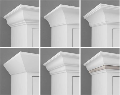 Shaker Crown Moulding, Kitchen Cabinet Bottom Molding, Crown Kitchen Cabinets, Crown On Kitchen Cabinets, Crown Molding Around Kitchen Cabinets, Crown Molding On Kitchen Cabinets Ideas, Crown Molding Above Cabinets, Cupboard Crown Molding, White Kitchen Cabinet Crown Molding