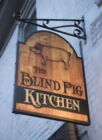 The Blind Pig Kitchen on Iron Street Pig Restaurant, Pig Kitchen, Restaurant Designs, Hog Heaven, Cabin Signs, Pig Roast, Bbq Restaurant, Restaurant Offers, Logo Ideas