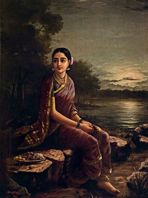 Ravivarma Paintings, Most Expensive Painting, Expensive Paintings, Ravi Varma, Raja Ravi Varma, Indian Literature, Indian Artists, Indian Women Painting, Indian Art Gallery