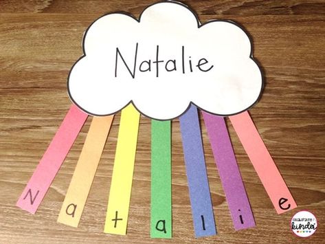 Art Projects Kindergarten, Preschool Name Crafts, Name Art Projects, Name Activities Preschool, Prek Crafts, Kids Worksheet, Preschool Names, Preschool Counting, All About Me Preschool