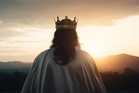 Photo a man in a crown stands in front o... | Premium Photo #Freepik #photo #king-queen #king #emperor #christ The Lord Is With Me, Melchizedek Priesthood, Jesus Crown, Jesus Son Of God, Crown Images, Worship Quotes, Christian Stories, Christian Backgrounds, Bible Images