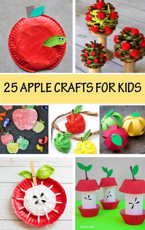 Apple Crafts For Preschoolers, Easy Apple Crafts, Apple Crafts For Kids, Apple Crafts Preschool, Preschool Apple Theme, Apple Crafts, Paper Apple, Preschool Crafts Fall, Apple Preschool