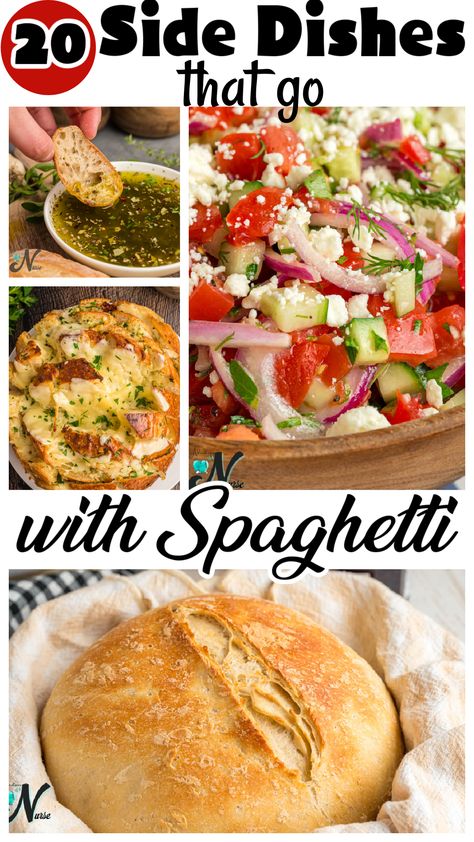 "Unlock the full potential of your spaghetti dinner with our curated collection of mouthwatering side dishes! From classic garlic bread to Mediterranean roasted vegetables, discover the perfect accompaniments to elevate every bite of pasta. Whether you're hosting a family dinner or craving a cozy meal for two, these side dishes will take your spaghetti night to the next level! 🍝✨ #SpaghettiNight #SideDishIdeas #EasyRecipes" Things To Add To Spaghetti, Speggetti Dinner Ideas, Spaghetti Meal Ideas, Side Dishes With Pasta Dinner, Spaghetti Night Ideas, Side Dish With Pasta, Sides Dishes For Pasta, Appetizer For Spaghetti Dinner, Sides For Pasta Dinner