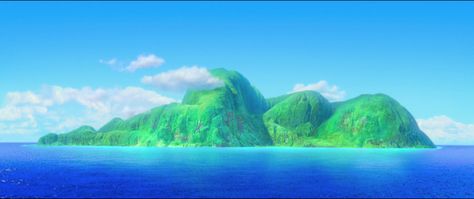 Te Fiti transformed into an island as she sleeps Moana Mountain, Moana Island, Moana Movie, Disney Icon, Te Fiti, Spot Painting, Fantasy Story Ideas, Open Ocean, Disney Moana