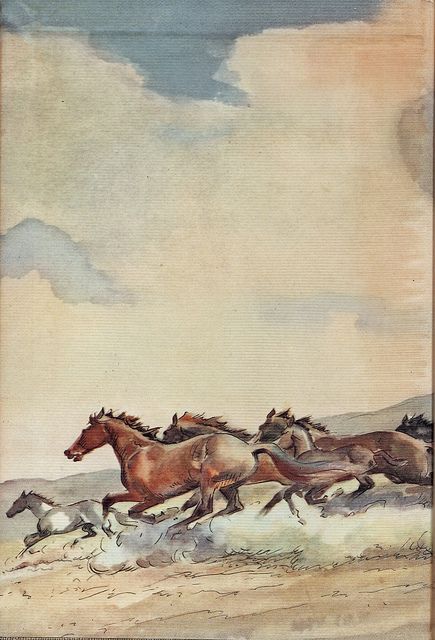 Wesley Dennis Horses, Western Art Wallpaper, Cowgirl Art Wild West, Vintage Horse Art, Vintage Horse Illustration, Horses Illustration, Vintage Western Art, Western Aesthetic Wallpaper, Western Wallpaper Iphone