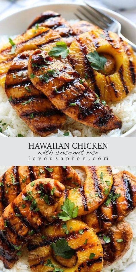 One Pot Dinners, Hawaiian Chicken Pineapple, Chicken Pineapple, Pineapple And Coconut, Hawaiian Chicken, Idee Pasto, Summer Recipes Dinner, Grilled Pineapple, Health Dinner