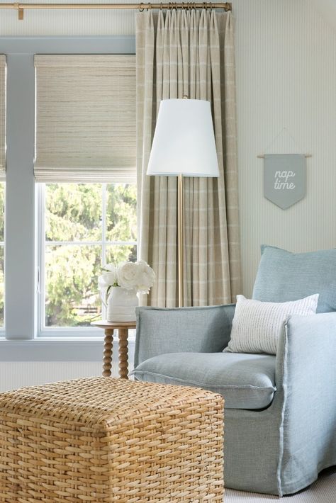 A peek into this charming boy’s nursery at our #LexingtonAve project. 🤍 We love the effortless blend of pretty blues and warm neutrals -… | Bria Hammel Interiors (@briahammelinteriors) on Instagram Neutral Boy Nursery, Nursery Window Treatments, American Cottage, Bria Hammel Interiors, Bria Hammel, Blue Nursery Boy, Woven Wood Shades, Nursery Room Design, Baby Boy Room Nursery