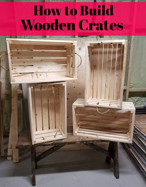 How To Build Wooden Crates, How To Build A Wooden Box Storage, Wooden Storage Boxes Diy, Diy Wooden Crates How To Build, How To Build A Wooden Crate, Pallet Crates Diy Wood Boxes, Pallet Boxes Diy Wooden Crates, Diy Crates From Pallets How To Make, Wood Storage Box Diy