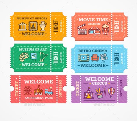 Cartoon Color Different Tickets Icon Set #Color, #Cartoon, #Tickets, #Set Amusement Park Ticket Design, Ticket Png Aesthetic, Cute Ticket Design, Aesthetic Ticket, Cute Tickets, Ticket Design Ideas, Ticket Illustration, Ticket Png, Tickets Design