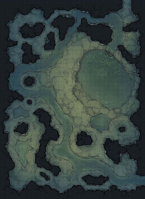 The Pooling Caverns Battle Map Giant Toad, Dragon Cave, Underground Map, Dnd World Map, Battle Map, Fantasy World Map, Art Alevel, Dnd Dragons, Tabletop Rpg Maps