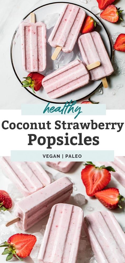 Paleo Popsicles, Coconut Milk Popsicles, Ms Recipes, Milk Popsicles, Homemade Fruit Popsicles, Frozen Snacks, Healthy Summer Treats, Smoothie Pops, Healthy Popsicle Recipes