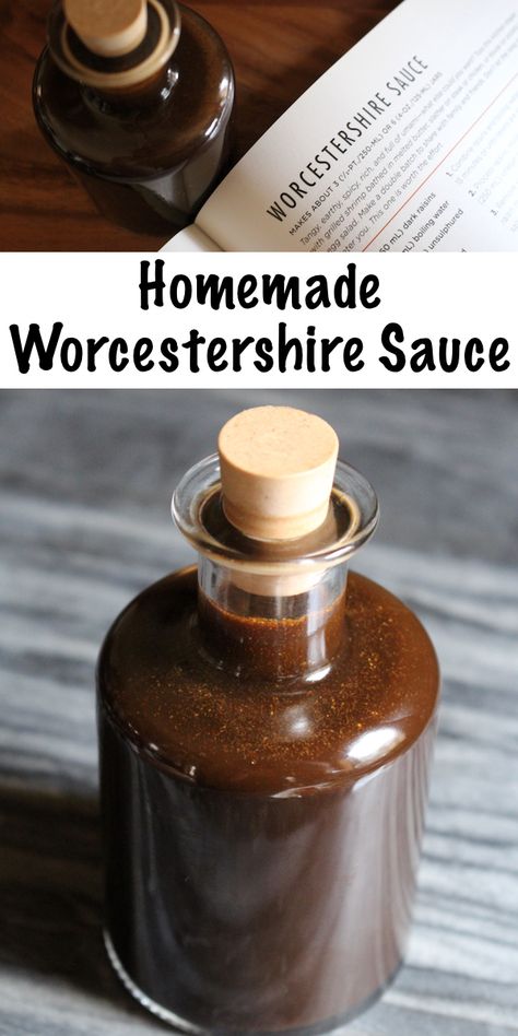 Homemade Worcestershire Sauce Recipe Made from Scratch with all natural ingredients. That right, you can make your own Worcestershire sauce! Homemade Worcestershire Sauce, Worcestershire Sauce Recipes, Recipe Sauce, Homemade Condiments, Condiment Recipes, Marinade Sauce, Homemade Spices, Homemade Seasonings, Savory Sauce