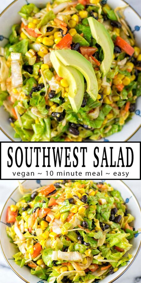 Southwest Salad Recipes, 2023 Spring Trends, Lunch Mealprep, Southwest Salad, Salad Buah, Quinoa Salat, Vegetarian Salad Recipes, Salad Vegan, Diner Recept