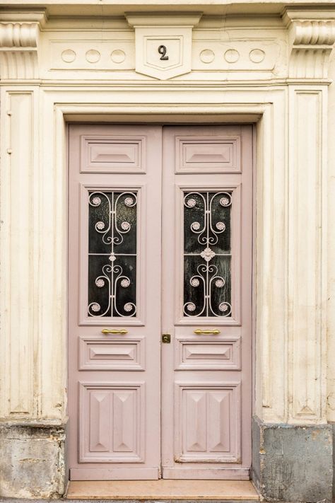 Wrought Iron Decor, Vintage Doors, Pink Door, French Rose, Architectural Prints, Open Door, French Home Decor, Paris Photography, French Cottage