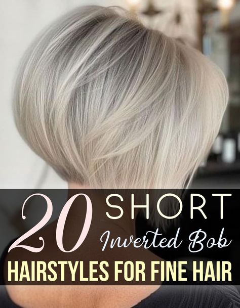 20 Short Inverted Bob Hairstyles for Fine Hair Inverted Bob Stacked Hairstyles, Stacked Bob Haircuts For Fine Hair, Short Stacked Bobs For Fine Hair, Graduated Bobs For Fine Hair, Stacked Bob Haircut For Thinning Hair, Inverted Bob For Thinning Hair, Medium Graduated Bob, Short Bob Hairstyles For Fine Hair 2024, Graduated Bob Haircuts Short