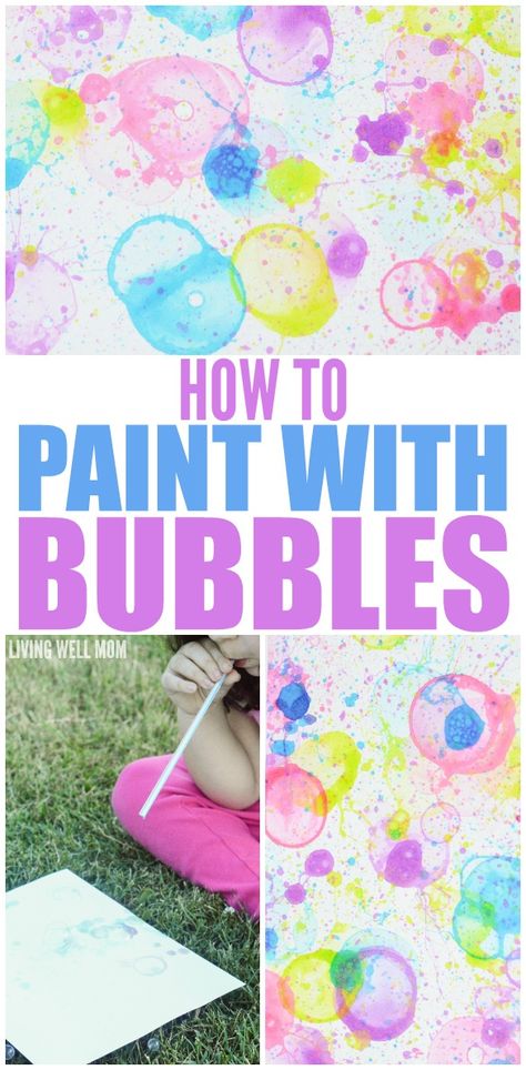 Paint With Bubbles, Easy Summer Crafts For Kids, Easy Summer Crafts, Bubble Activities, Bubble Painting, Summer Camp Crafts, Painting Activities, Summer Crafts For Kids, Bubble Art