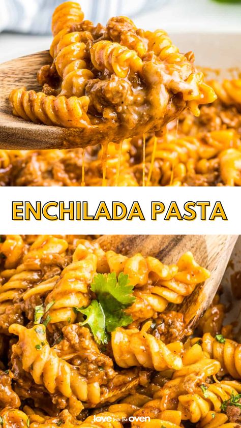 Enchilada Pasta is a great weeknight meal. This is perfe t in our house, especially for back to school season, because everything can be made in one pot! Easy Recipes Dinner Gluten Free, Beginner Dinner Ideas, Dinner Recipes For Kids To Make, Cheap Dinners For A Family Of 6, Fast Simple Dinner Ideas, Ground Beef Kid Friendly Recipes, Kid Friendly Dinners For Picky Eaters, Quick And Easy Dinner Recipes Healthy, School Night Dinners