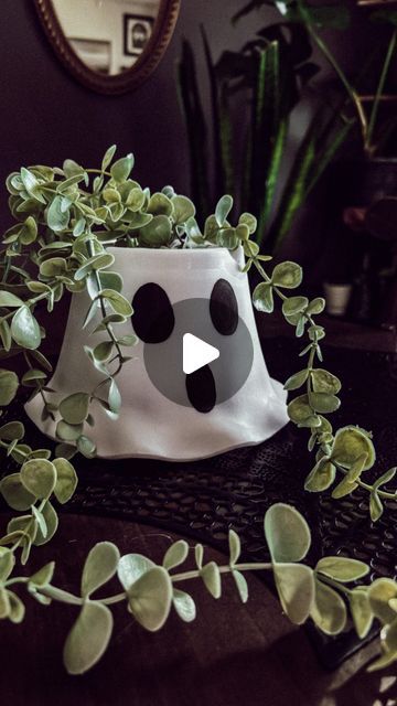 Corin Distin on Instagram: "🌼Springoween DIY $1 ghost flower pot decor! I used fake Ivy for the first one & real flowers for the vase one. Flower pots are from @goodwillintl 🌼👻 • . . . . . . . . #cuteghost #springoween #springdiy #diyreels #halloweeniseveryday #everydayishalloween #ghosts #flowerpots #halloweenallyear #plantsmakeeverythingbetter #plantmama #diyvase #halloween365 #spookycommunity #spookycute #keepitcutekeepitspooky #halloweendecorations #halloweenhome #spookyhome #witchythings #easydiy #simpledecor #ghostdecor" Ghost Vase Diy, Diy Ghost Vase, Dollar General Ghost Bucket, Diy Halloween Planter Ideas, Flower Pot Decor, Fake Ivy, Pot Decor, Ghost Diy, One Flower