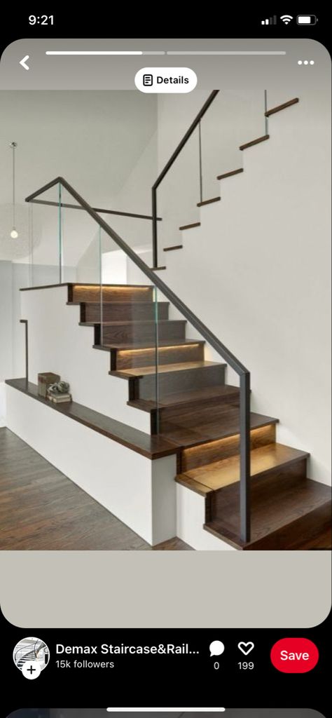 Glass And Iron Stair Railing, Wood Glass Staircase, Lodes Random, Basement Excavation, Stair Panels, Staircase Glass Design, Glass Stair Balustrade, Glass Stairs Design, Stair Balustrade