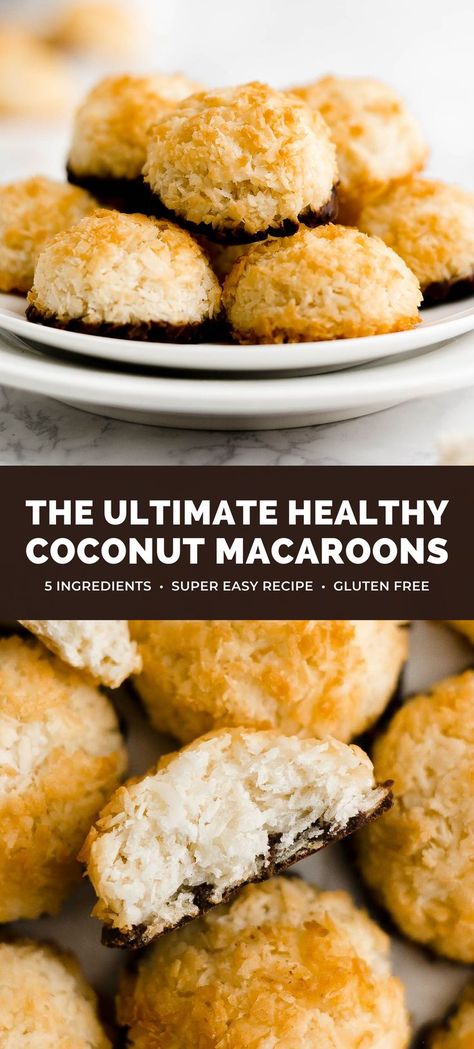 This is the BEST coconut macaroons recipe you’ll ever make! It’s so easy, even for beginners! They’re light, soft & fluffy on the outside with crisp, slightly crunchy exteriors. Full of sweet coconut flavor & hints of caramel from the toasted coconut! These healthy coconut macaroons are naturally gluten free & dairy free… And even sugar free & keto! Perfect for Christmas & the holidays! coconut macaroons recipe easy. healthy coconut macaroons low carb. macaroons recipe without almond flour. Coconut Macaroons Recipe Easy, Coconut Recipes Healthy, Macaroons Recipe Easy, Coconut Macaroons Healthy, Shredded Coconut Recipes, Best Coconut Macaroons, Coconut Desserts Healthy, Gluten Free Macaroons, Gluten Free Coconut Macaroons