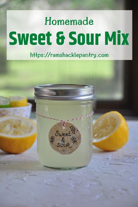 This Classic and Simple Homemade Sweet and Sour recipe is such a great and tasty way to make some great home cocktails. Forget that store stuff. Level up your drink game with this great from-scratch Sweet and Sour mix. Margaritas, Sweet And Sour Mix Recipe, Sour Mix Recipe, Homemade Sweet And Sour Mix, Homemade Sour Mix, Home Cocktails, Sweet And Sour Recipes, Home Bartender, Make Cocktails