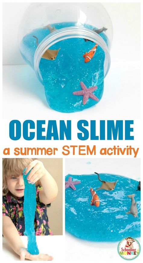 Love slime? You'll love this under the sea slime recipe to make ocean slime with borax. This sparkling ocean slime recipe is perfect for summer fun and the blue ocean slime looks just like clear ocean water! #slime #slimerecipes #kidsactivities #stemactivities Ocean Slime Recipe, Ocean Slime, Summer Stem Activities, Slime Kids, Summer Stem, Resep Slime, Slime Recipes, Ocean Unit, Blue Slime