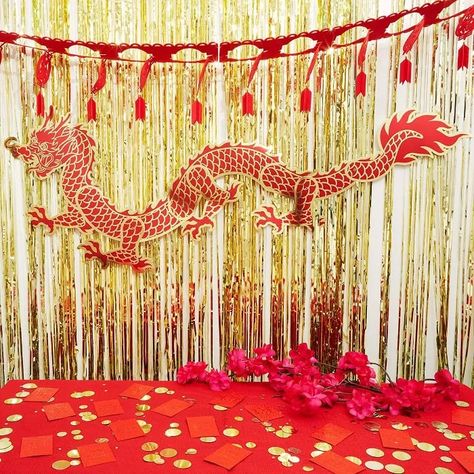 Best Lunar New Year Decor and Tableware at Target 2022 Asian Party Decorations, Dragon Decorations, Chinese Theme Parties, Asian New Year, New Year Backdrop, Chinese Party, Japanese Party, Asian Party, Chinese New Year Party