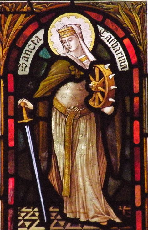 St. Catherine of Alexandria St Catherine Of Alexandria, Saint Catherine Of Alexandria, Female Saints, Catherine Of Alexandria, Saint Catherine, St Joan, Stained Glass Church, Gothic Cathedrals, 25 November