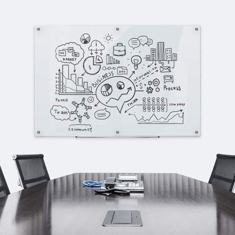 Home White Board Ideas, Glass Board Office, White Board Writing, Office White Board, Travelling Agency, Glass White Board, Contemporary Office Space, Staff Lounge, Glass Dry Erase Board