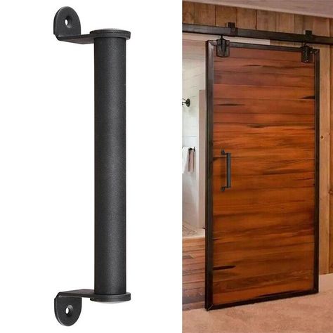 2Pcs Black Carbon Steel Sliding Barn Door Pull Handle for Sliding Barn Door R2G2 Made of matte black solid carbon steel, weighty and durable, they are made to last long. The barn door pull handle designed with a modern look, slick surface and matte black handle allows for a comfortable feel in your hand. Pull handle can withstand strenuous conditions regardless of whether you use it indoors or outdoors, you can using it assured. Suitable for wood doors, gates, garages, barns, sheds, closets, sli Zug, Barn Door Handle, Door Bar, Door Pull Handle, Barn Door Handles, Barns Sheds, Door Pull Handles, Door Pull, Door Pulls