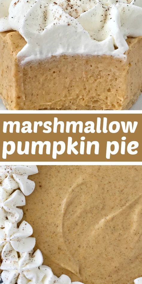 Pie Pumpkin Recipes, Pumpkin Pie No Bake, Marshmallow Pumpkin Pie, Pumpkin Baking Recipes, Pie No Bake, Nobake Dessert, Marshmallow Pumpkin, Classic Pumpkin Pie, No Bake Pumpkin