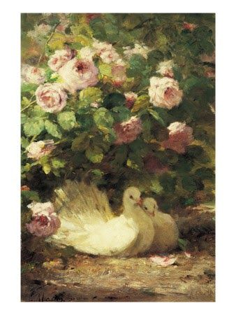 Two Doves by Alphonse Muraton 1824-1911 Come Rest Awhile by Lucy Maude Montgomery 1874-1942 Come rest awhile, and let us idly stray, I... Wallpaper Edgy, Two Doves, Ed Wallpaper, Wallpaper Homescreen, Seni Vintage, Wallpaper Retro, Rennaissance Art, 수채화 그림, Cute Paintings