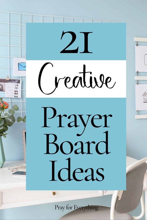 A creative way to focus your heart and mind on God is to create a prayer board. There are a lot of different prayer board ideas, ranging from poster board you can get from a dollar store, to elaborately decorated bulletin boards, with many different options in between. Prayer Bulletin Board Ideas, Prayer Board With Envelopes, Prayer Border Ideas, Pray Board Ideas, Prayer Board Ideas Diy, Prayer Board Ideas, Diy Prayer Board, Create Vision Board, Prayer Boards