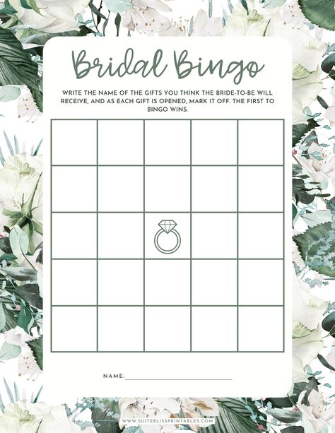 Get your free printable bridal bingo game! A fun and interactive bridal shower bingo game! This printable bridal bingo game is easy to play and gets everyone chatting and having a good time. I’ve created two different types of bridal shower bingo games for you to use: A guess the gifts bingo game and, A find the person that matches the description bingo game. Get your free copy today! #bridalshowergames #bridalbingo Wedding Bingo Game, Bridal Bingo Printable Free, Bridal Shower Bingo Printable Free, Bride Bingo, Bingo Printable Free, Blank Puzzle Pieces, Blank Puzzle, Wedding Bingo, Gift Bingo