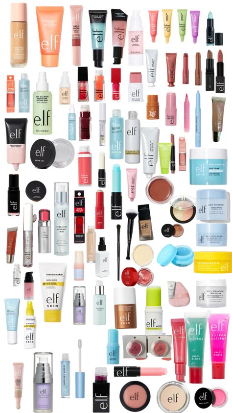 This one is elf Elf Make Up, Elf Makeup And Skincare, Full Face Of Elf Makeup, Best Elf Makeup Products, Elf Skin Care, Makeup Routines, Elf Products, Barbie Printables, Simple Makeup Tips