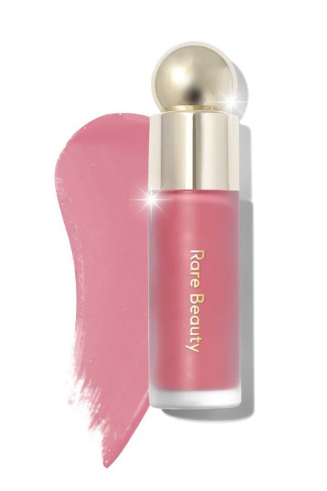 Rare Beauty Liquid Blush Happy, Rare Buety Hilighter, Red Beauty Products, Rate Beauty Blush, Rare Beauty Happy Blush, Rare Beauty Happy, Tiktok Makeup Products, Rare Beauty Blush, Soft Pinch Liquid Blush