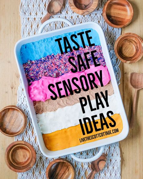 Sensory Activities Disabilities, Sensory Materials Preschool, Sensory Bin For 11 Month Old, Sensory Taste Safe, Sensory Bins For Adults, Sensory Bins 12 Months, Whipped Cream Sensory Play, Sensory Bins 9 Month Old, 8 Month Old Sensory Bin