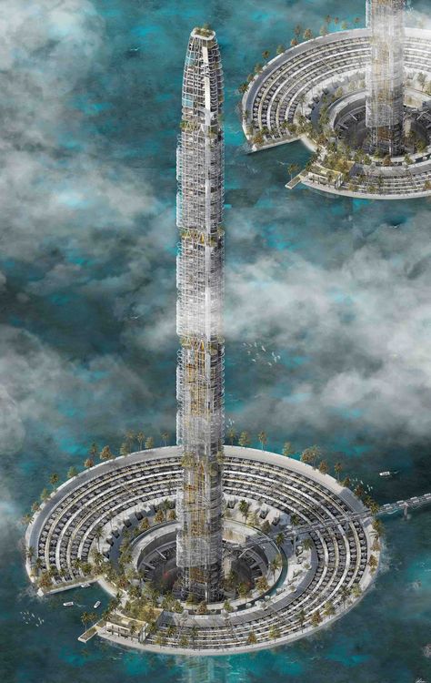 Arcology, Concept Art Landscape, Degree Design, Sci Fi Environment, Skyscraper Architecture, Landscape Concept, Fantasy City, Futuristic Art, Masters Degree