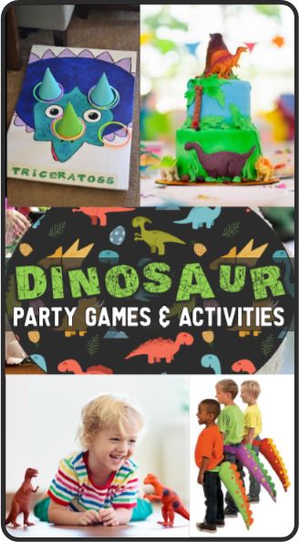 Dino Party Games, Diy Dinosaur Party, Dinosaur First Birthday Party, Toddler Birthday Games, Dinosaur Party Activities, Dinosaur Kids Party, Dinosaur Birthday Party Food, Dinosaur Party Games, Toddler Party Games