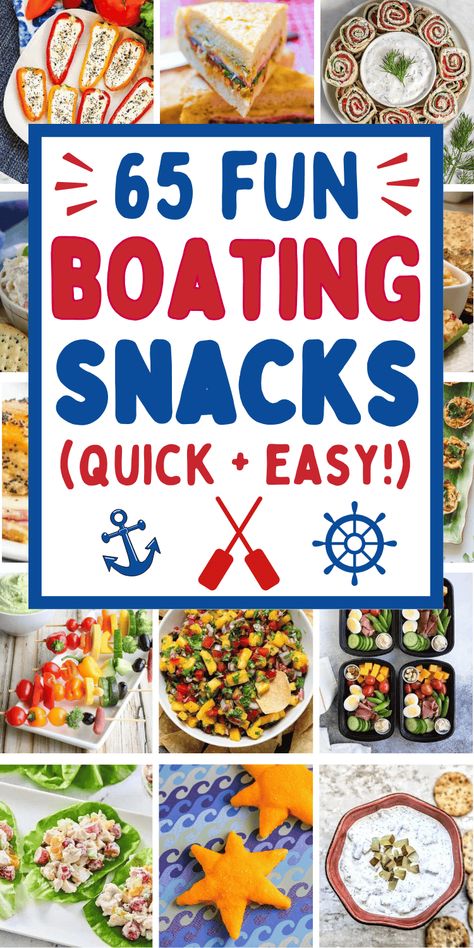 Easy boating food ideas! Fun boat snacks, easy boat meals and the best food to take on the boat. Boat snacks ideas summer, easy boat food ideas, snacks for boating, boating snacks, lake snacks, boating food ideas summer, beach snacks for adults, beach day food, vacation snacks, float trip food, pool snacks, lake house food ideas, easy picnic food, beach snacks ideas families, food for boating day, lunch ideas for the boat, dinner on the boat ideas, good food for boating, boat snacks for adults. Snacks On A Boat Ride, Good Food For Boating, Finger Foods For The Beach, Dock Party Food Ideas, River Day Snacks, Easy On The Go Snacks For Adults, Lake Potluck Ideas, Boat Day Sandwiches, Tubing Food Ideas