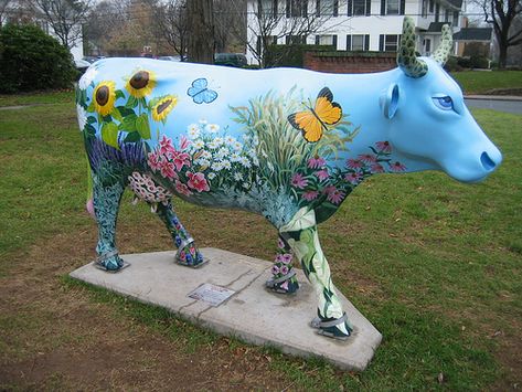 Cow Parade, West Hartford, CT | Cow Parade, West Hartford, C… | Flickr Leopard Bedroom, Leopard Chair, Funky Bedroom, Hot Pink Shoes, Zebra Shoes, Cow Parade, Inflatable Furniture, Funky Chairs, Hartford Ct