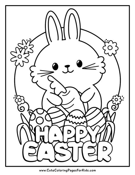 Easter Coloring Pages: 4 Free Printable PDFs - Cute Coloring Pages For Kids Cute Coloring Pages For Kids, Easter Coloring Pages Printable, Candy Coloring Pages, Free Easter Coloring Pages, Printable Easter Activities, Easter Coloring Sheets, Easter Worksheets, Easter Bunny Colouring, Easter Drawings