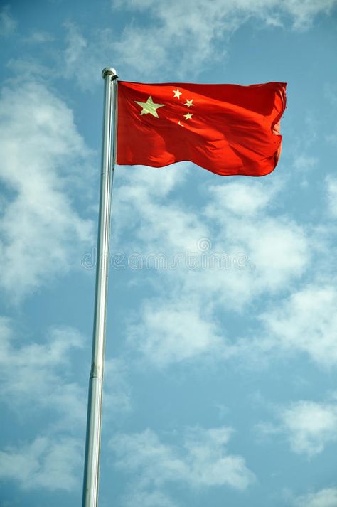 China flag. Flag of the People's Republic of China against blue clouds sky , #affiliate, #Flag, #People, #China, #flag, #clouds #ad Chinese Flag Aesthetic, Bendera China, China Flag Wallpaper, China Flag Aesthetic, Asia Flags, Flag China, Flag Of China, Vietnamese Flag, America Flag Wallpaper