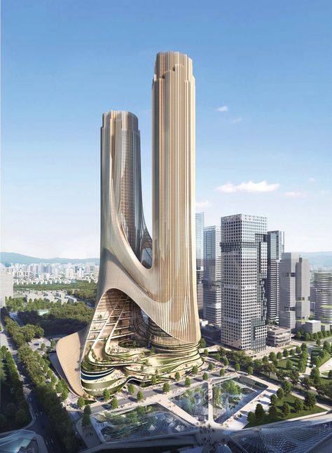 ZHA Wins Competition to Build Tower C at Shenzhen Bay Super Headquarters Base | ArchDaily زها حديد, Architecture Cool, Architecture Unique, Vertical City, Zaha Hadid Architecture, Skyscraper Architecture, Zaha Hadid Architects, Unique Architecture, Futuristic City